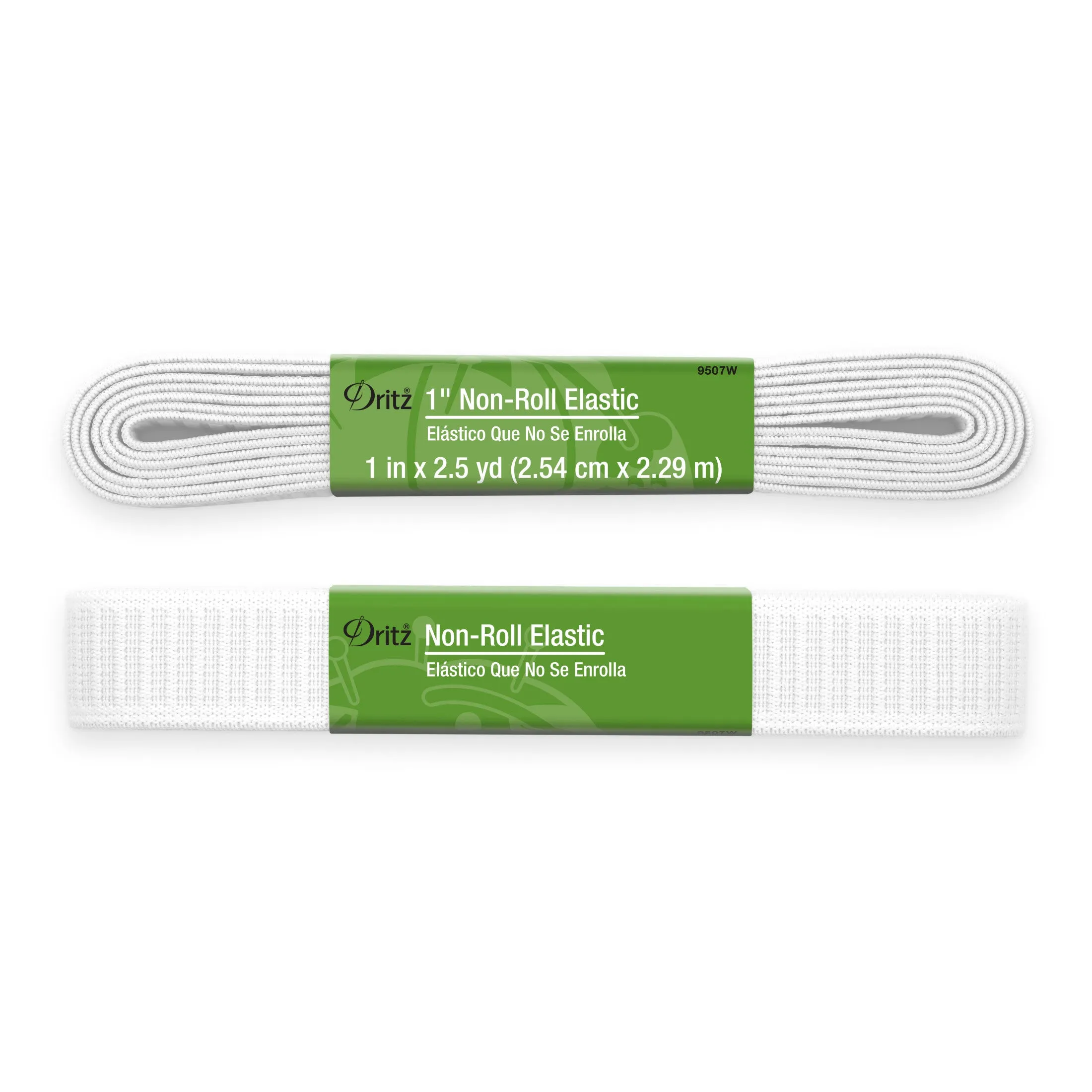 1" Non-Roll Elastic, White