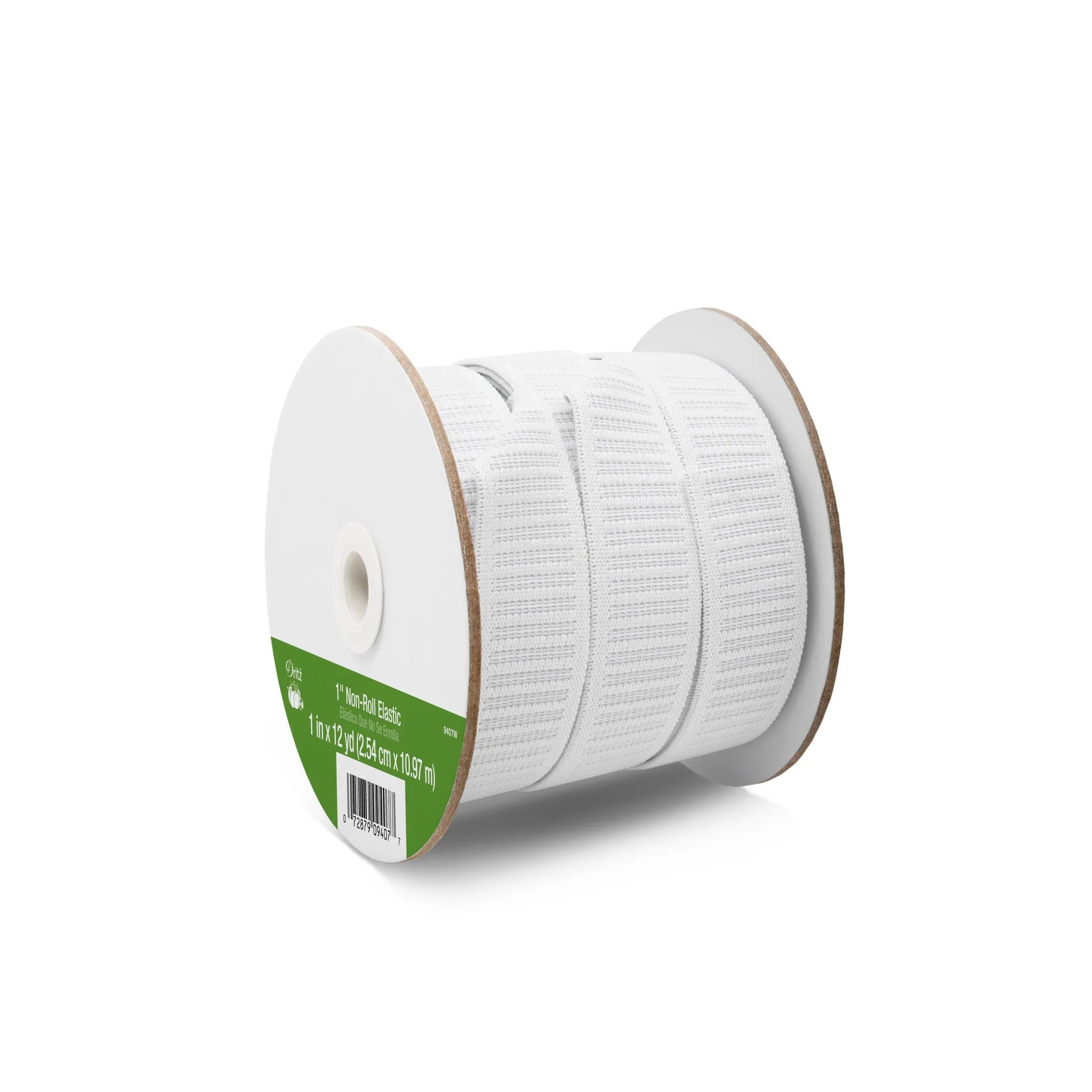 1" Non-Roll Elastic, White