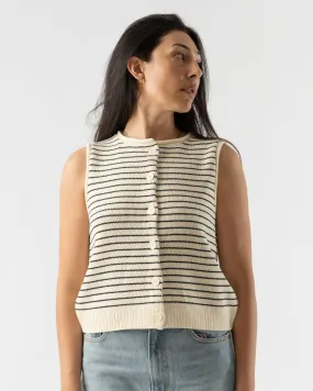 Alex Mill Bridget Striped Vest in Ivory/Black