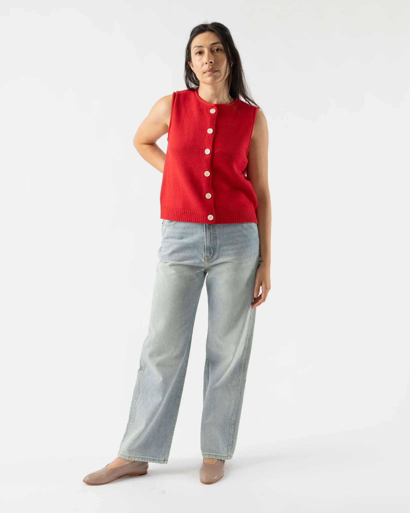 Alex Mill Bridget Vest in Tomato