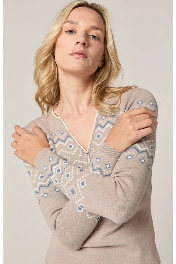 Alp N Rock Yvette II Henley Sweater | Heather Stone