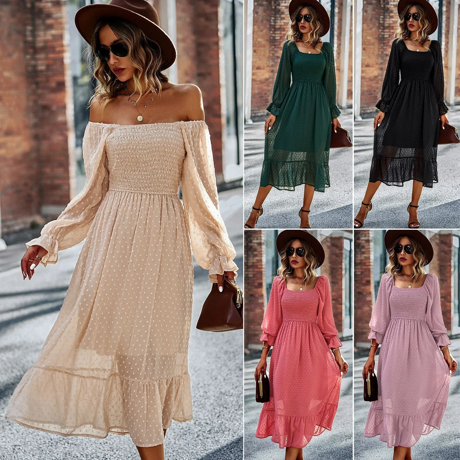 Chic Personality New Casual One-shoulder Dress