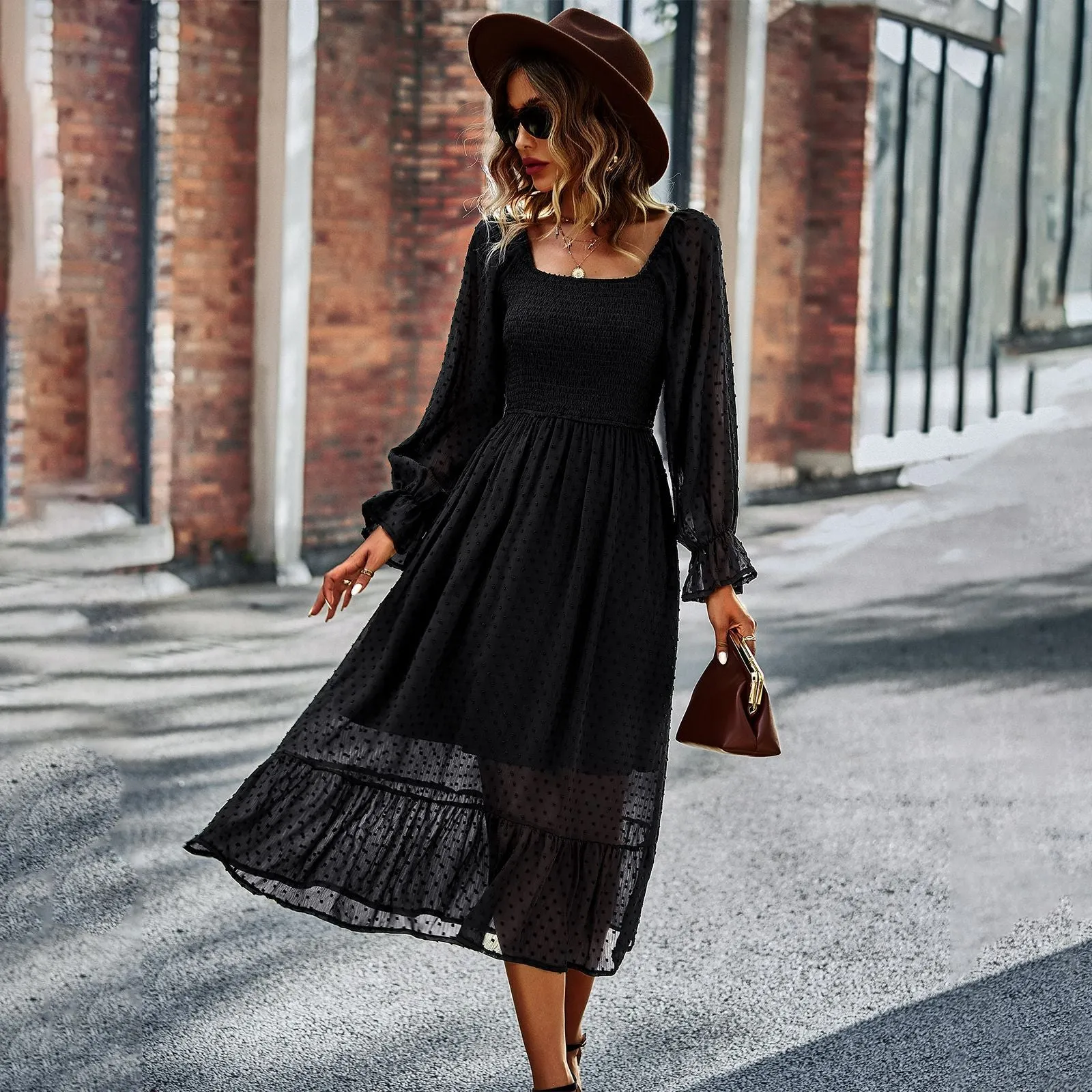 Chic Personality New Casual One-shoulder Dress