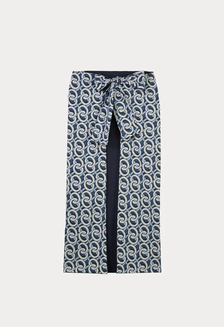 Choice Wrap Skirt With Tie Up Waist Navy