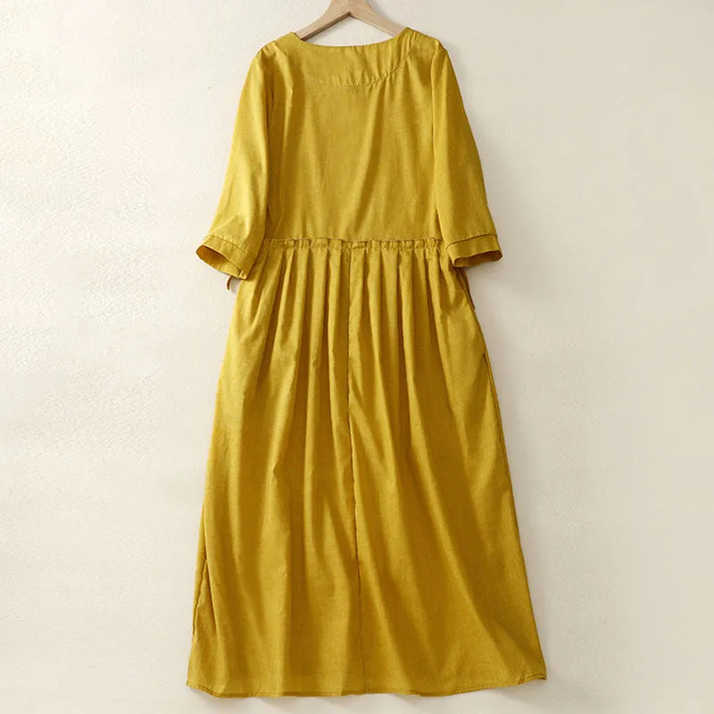 Comfortable Casual Cotton Linen Dress