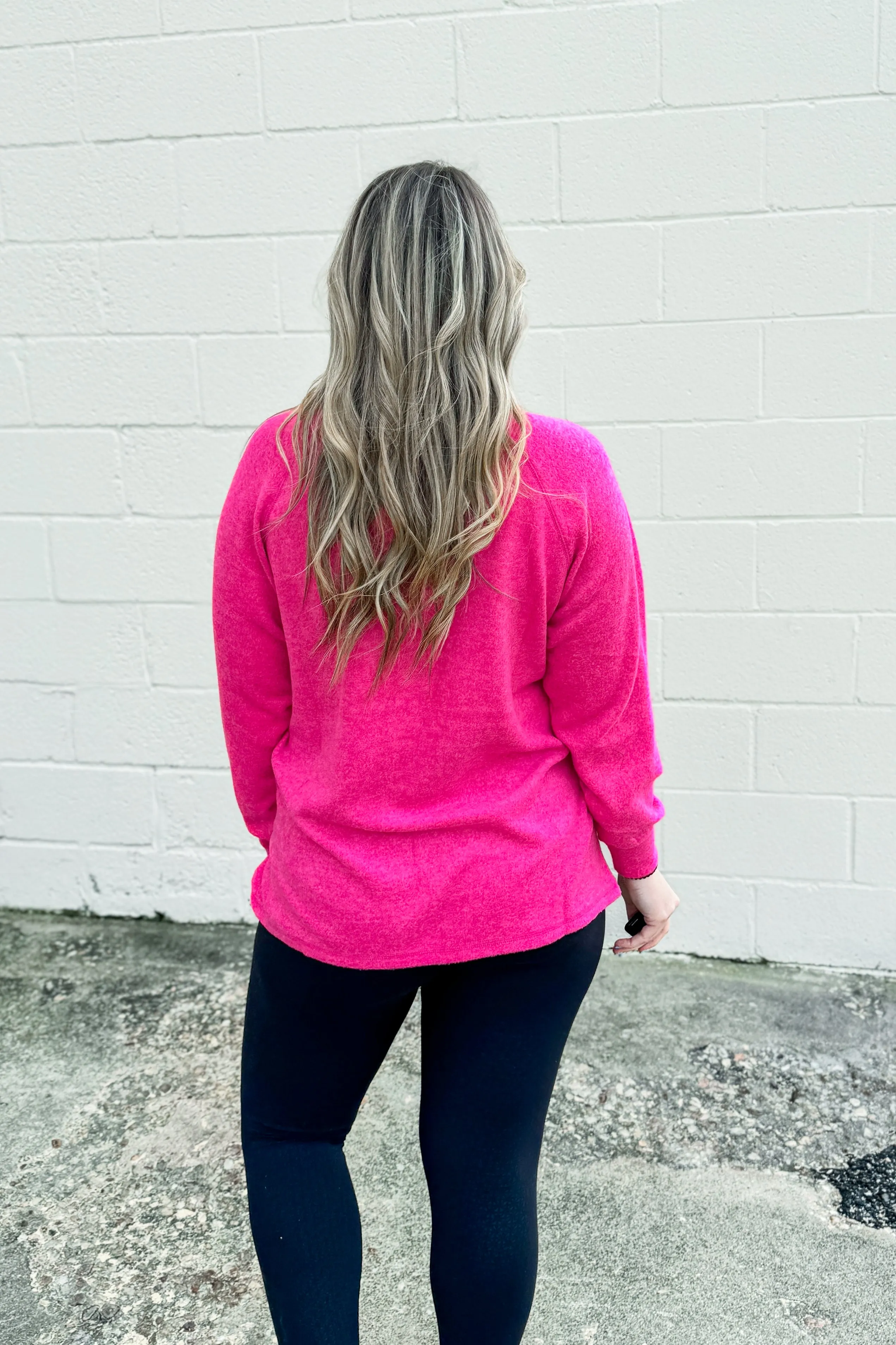 Comfy Stroll Pullover Top, Fuchsia