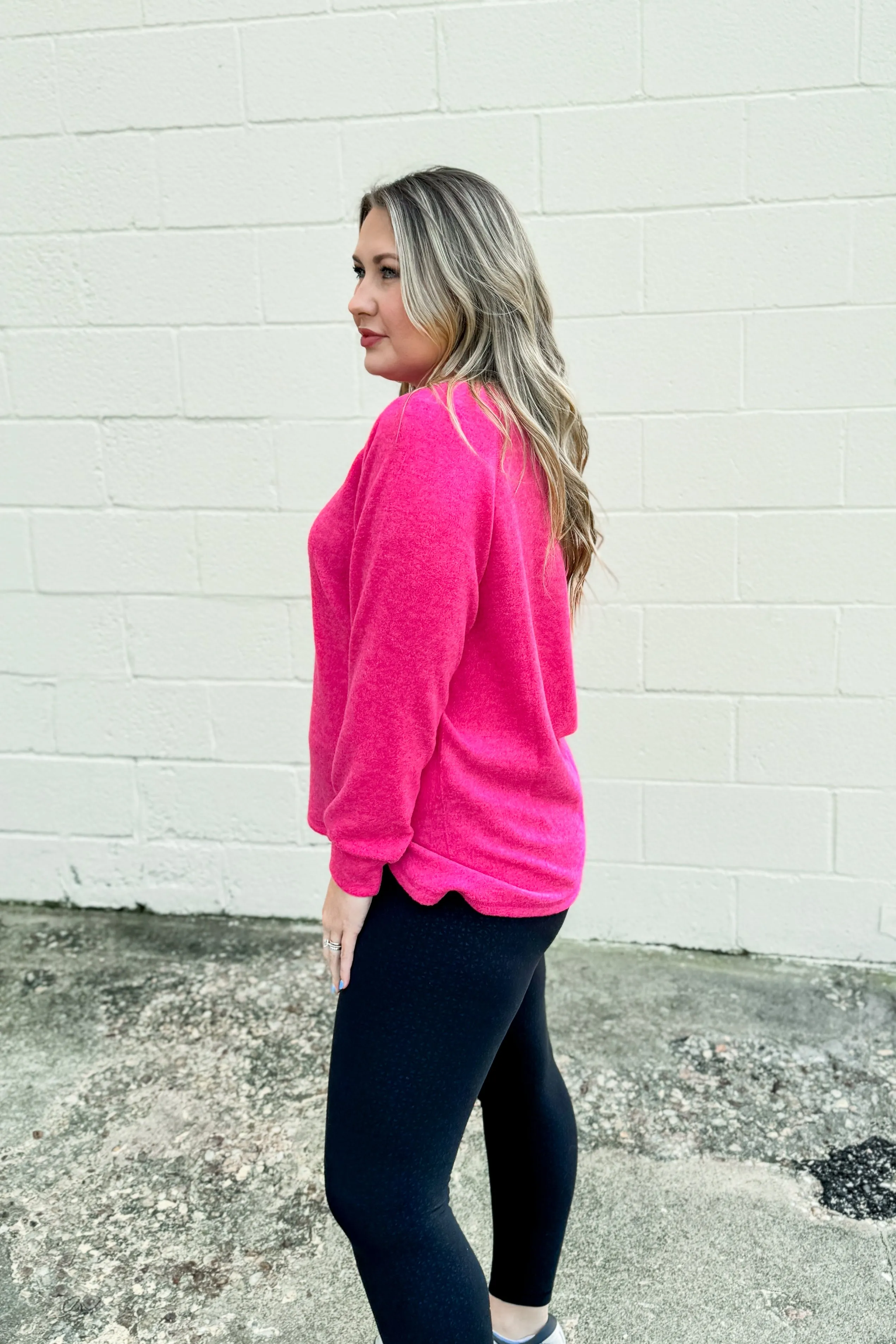 Comfy Stroll Pullover Top, Fuchsia