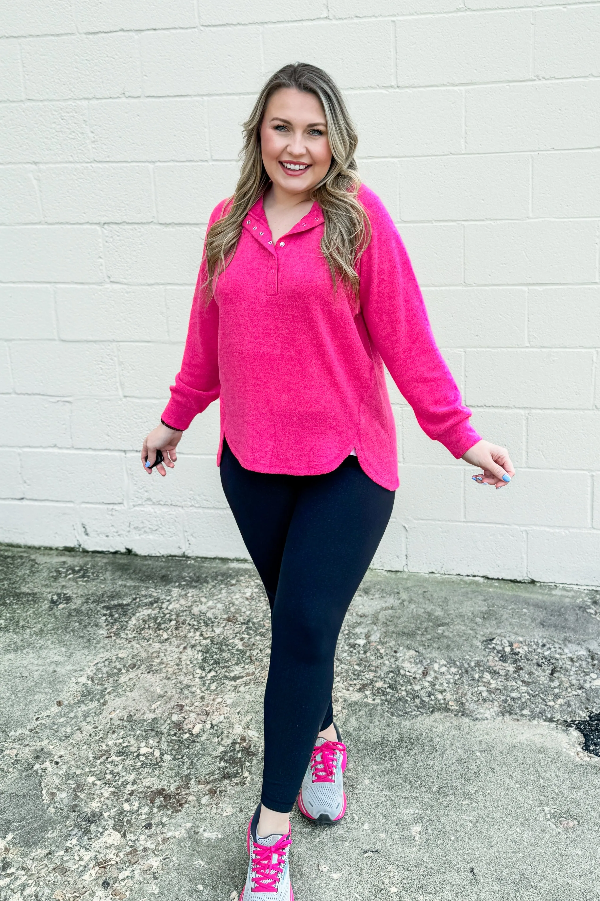 Comfy Stroll Pullover Top, Fuchsia