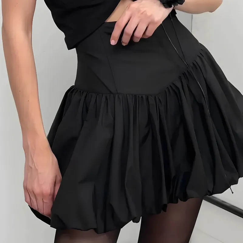 Corset Waist Bubble Mini Skirt