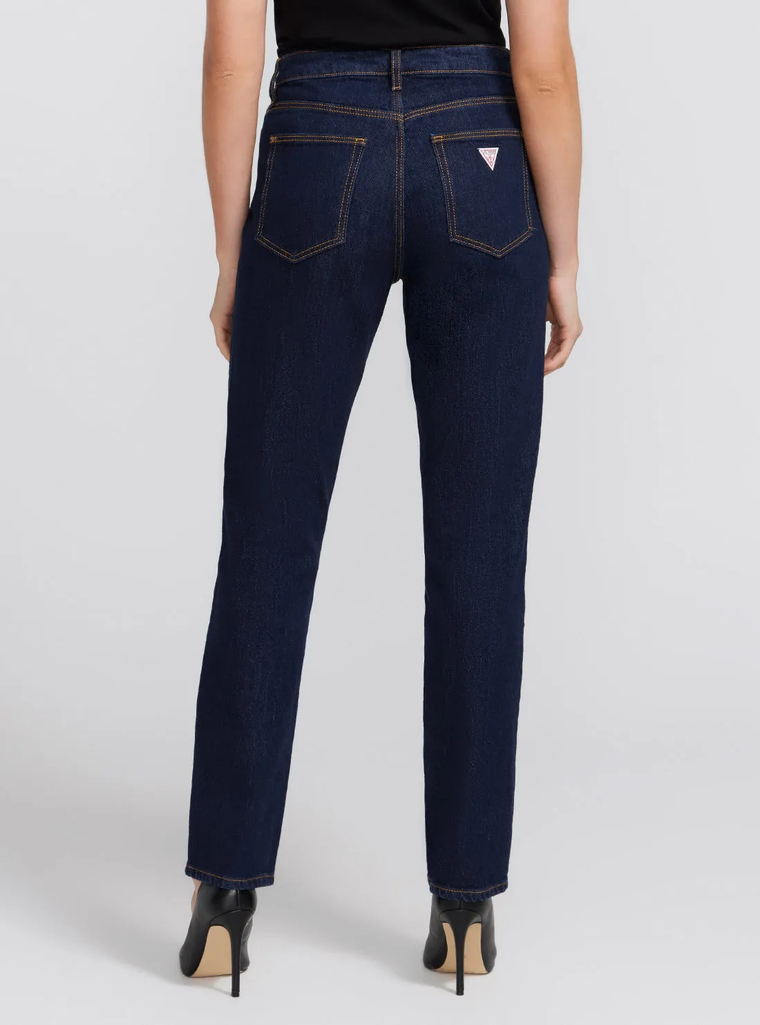 Eco Girly Mid-Rise Denim Jeans in Dark Blue