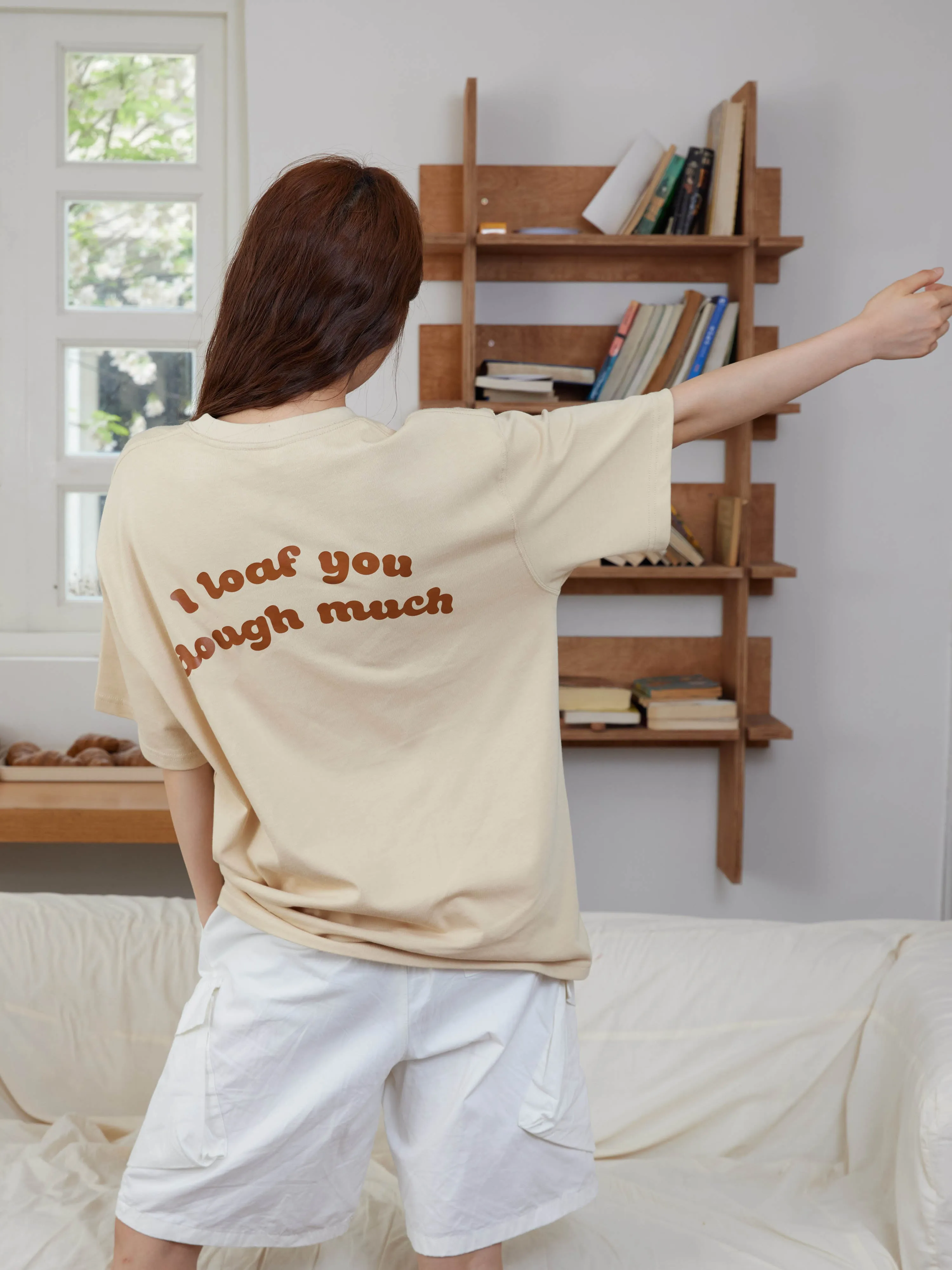 [EM] Toast Slogan Adult T-Shirt Collection LIGHT BEIGE