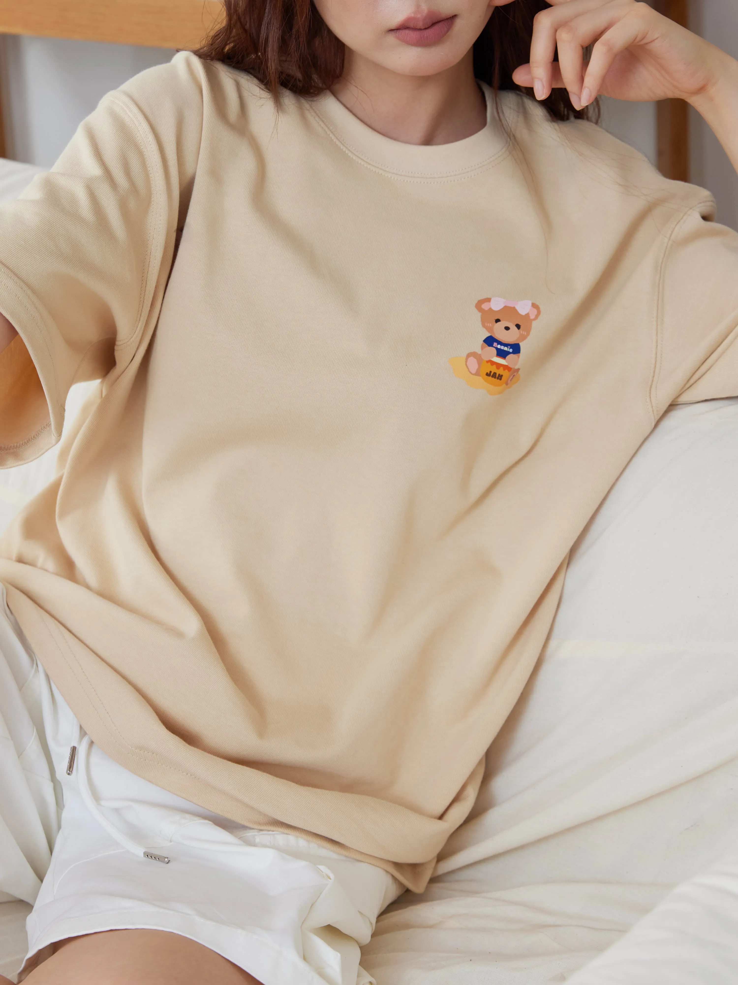 [EM] Toast Slogan Adult T-Shirt Collection LIGHT BEIGE