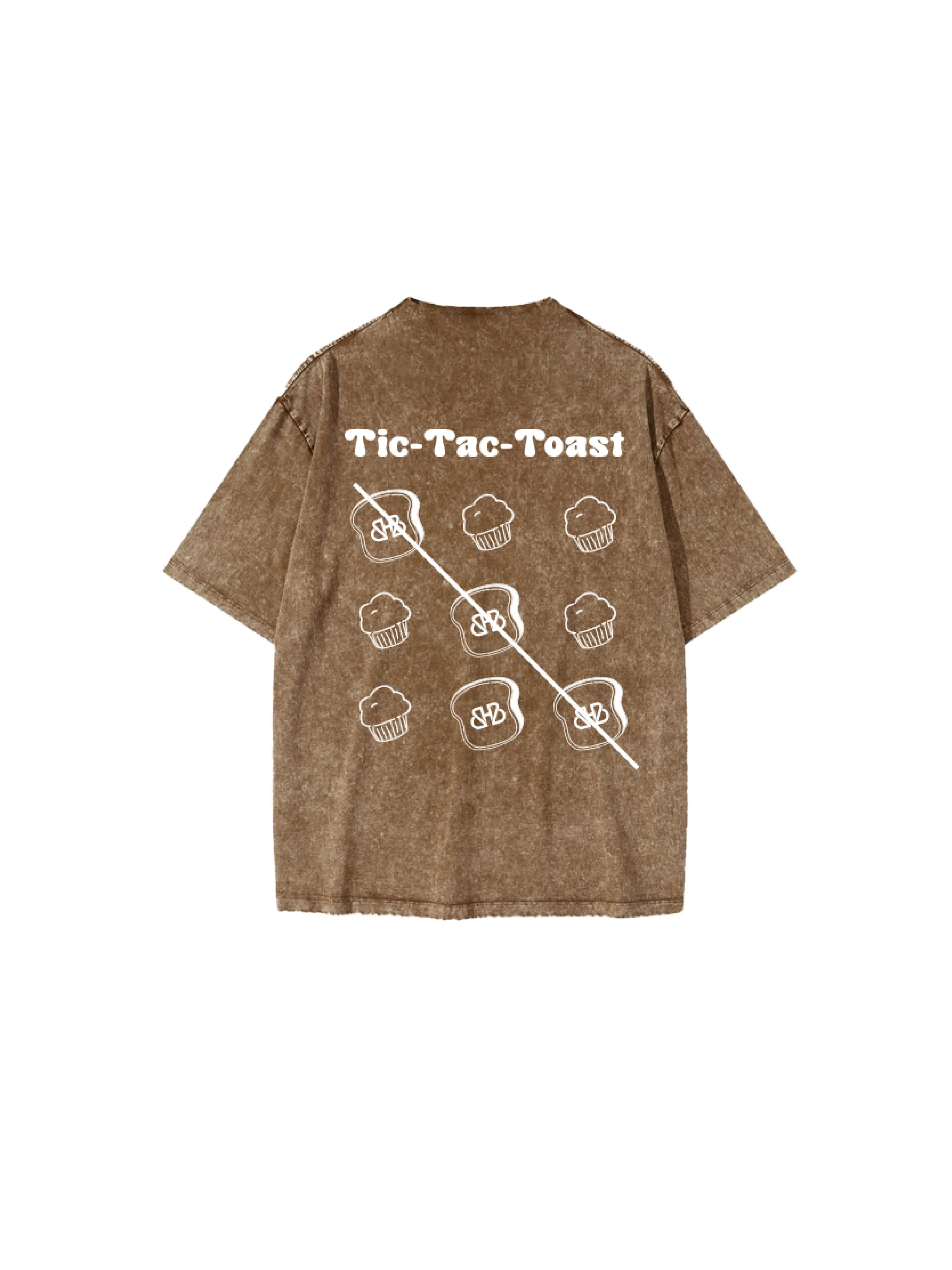 [EM] Toast Tic-Tac-Toe Kid T-Shirt Collection KHAKI