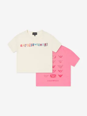 Emporio Armani Girls 2 Pack T-Shirt Set in Multicolour