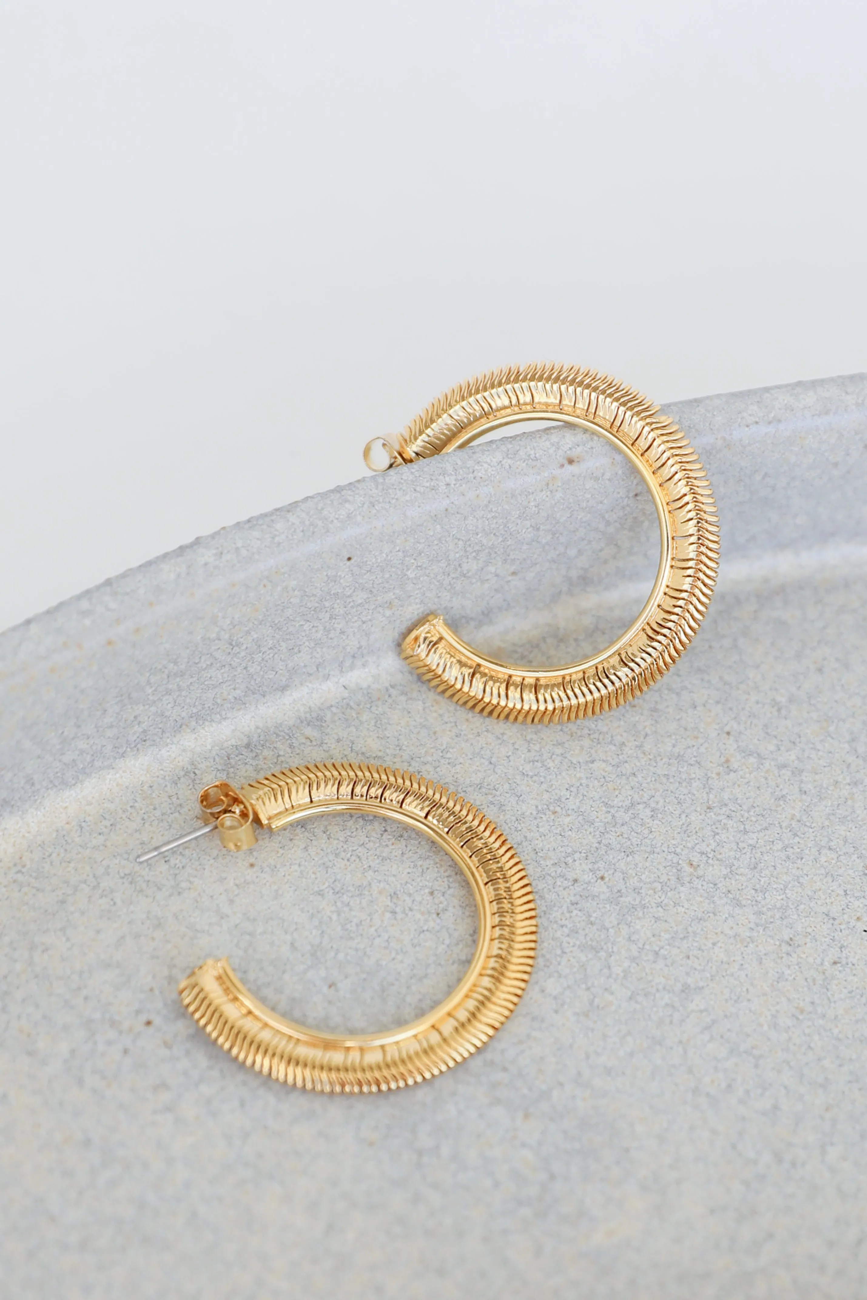 FINAL SALE - Maddy Gold Snake Chain Hoop Earrings