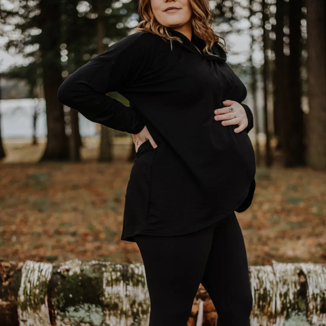 Gianna Nursing Hoodie-Black