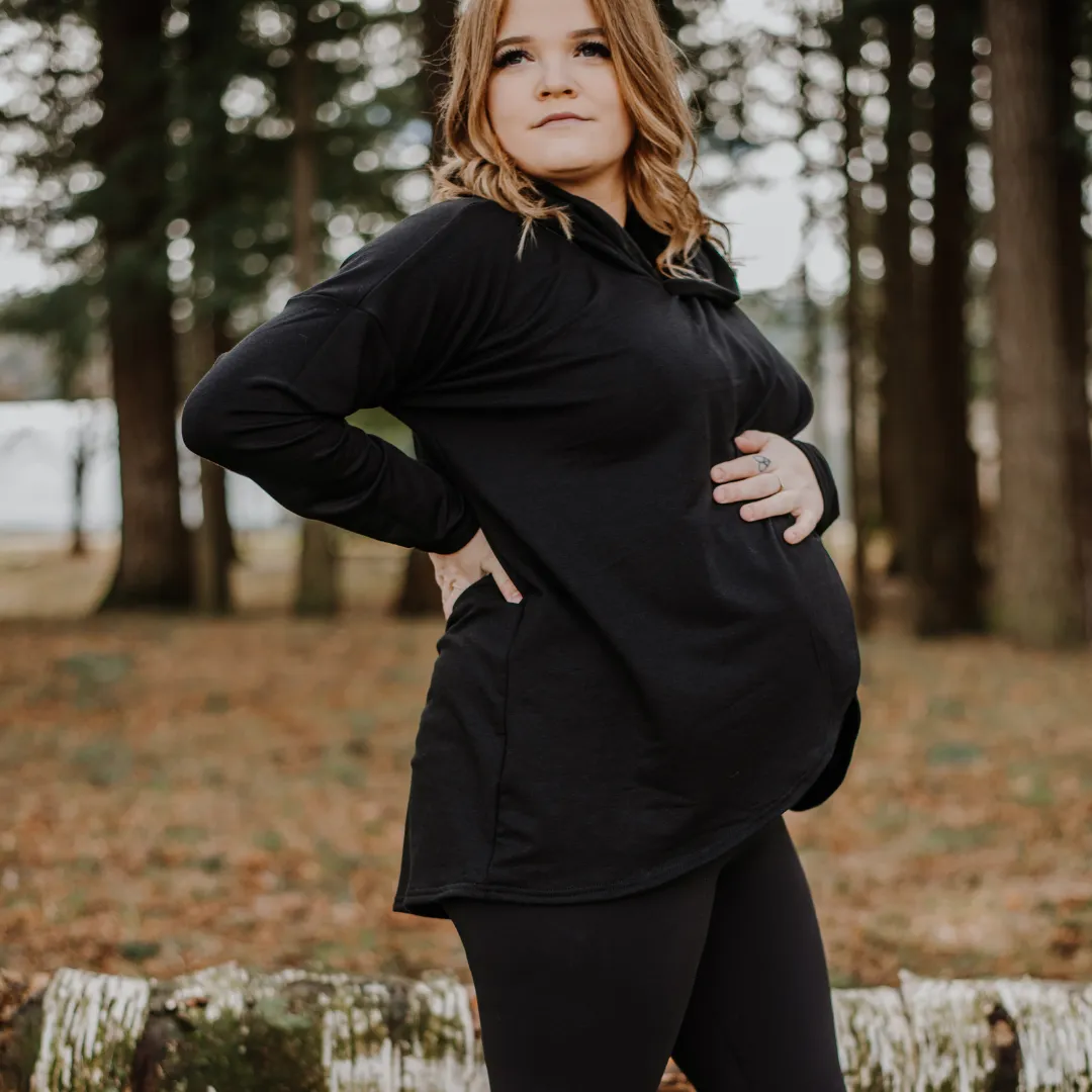 Gianna Nursing Hoodie-Black