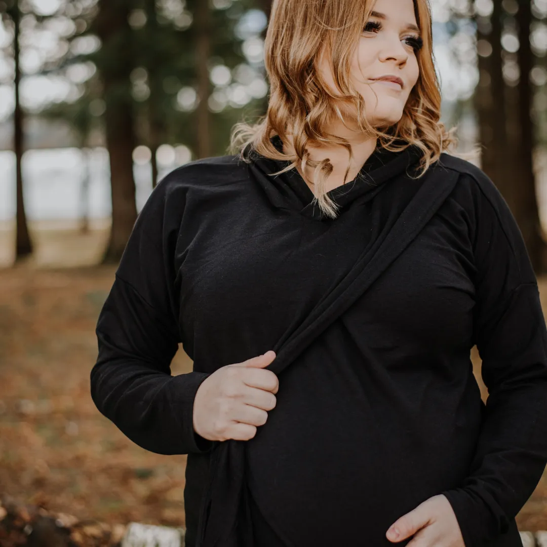 Gianna Nursing Hoodie-Black