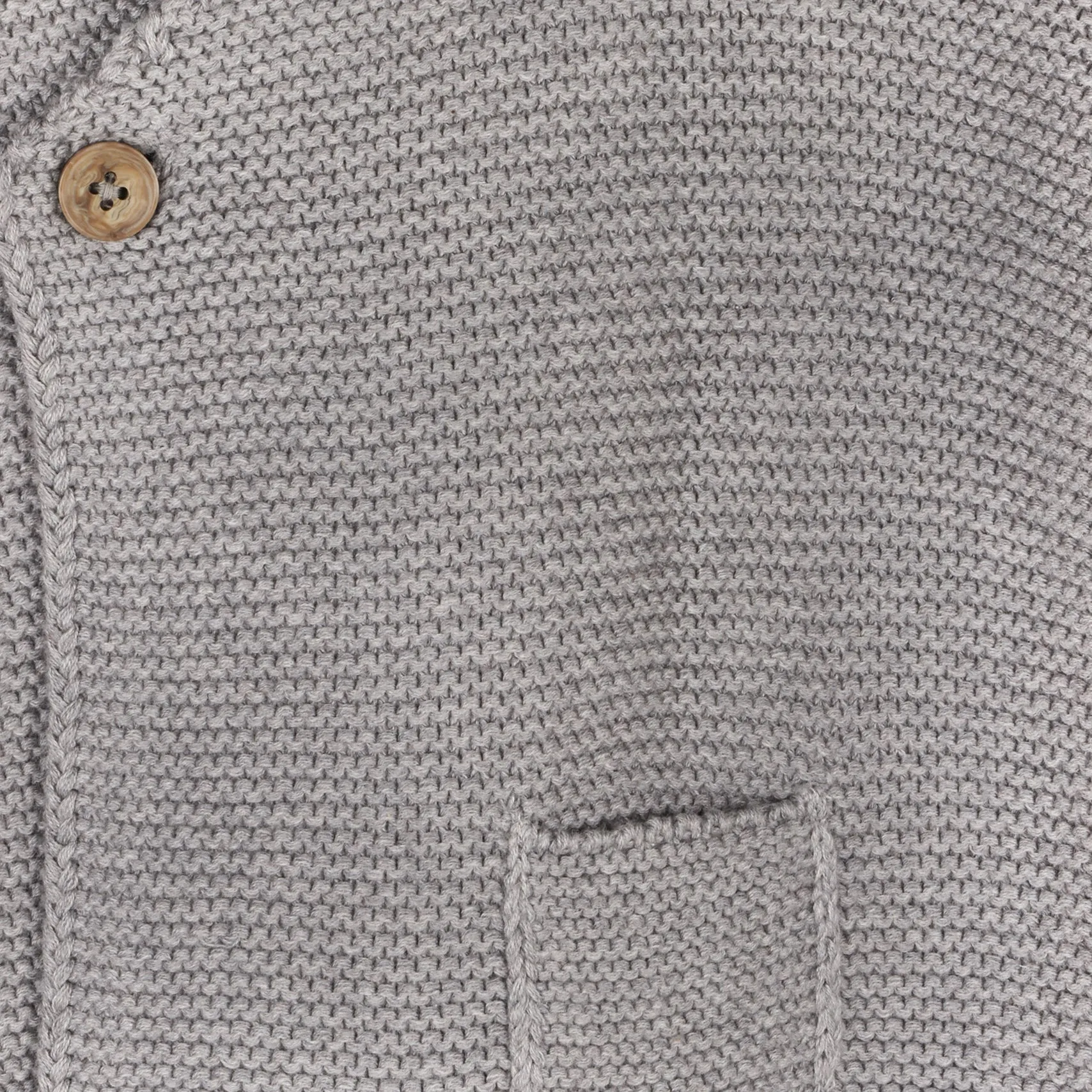 Hooded Button & Pocket Sweater - Heather Grey