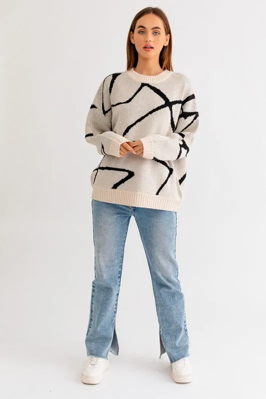 Hot Girl Abstract  Oversized Sweater