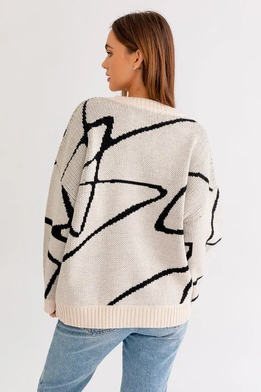 Hot Girl Abstract  Oversized Sweater