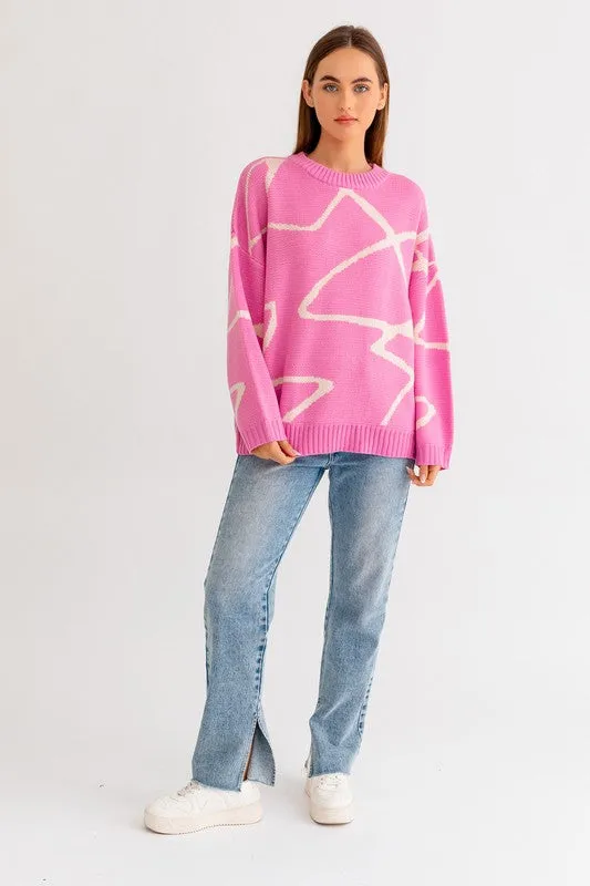 Hot Girl Abstract  Oversized Sweater