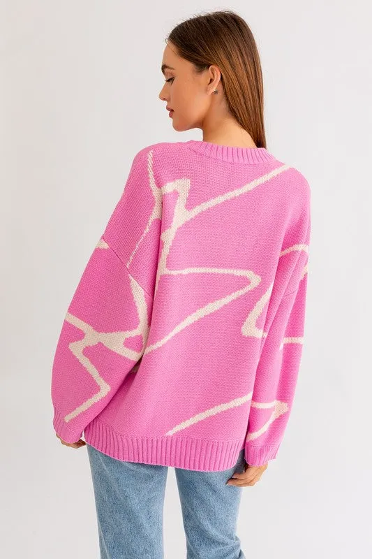 Hot Girl Abstract  Oversized Sweater