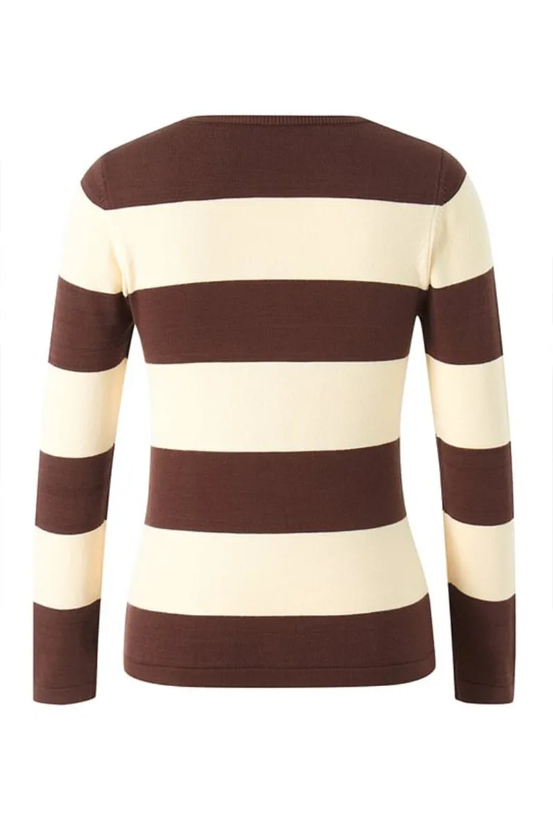 HTS1387 Star Striped Knit Sweater Top