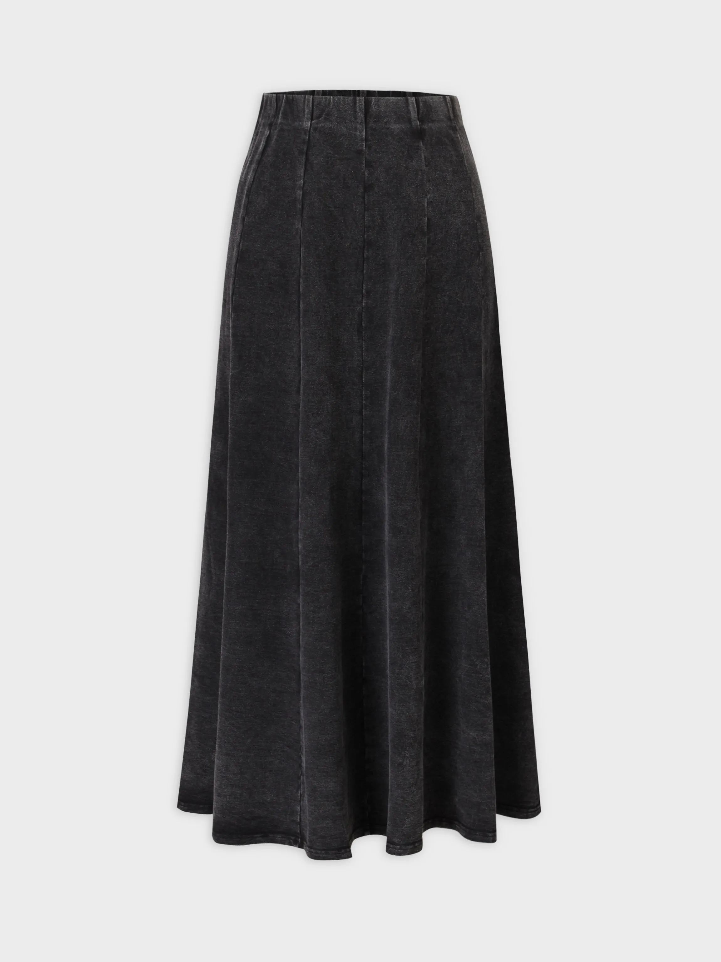 Jersey Paneled Skirt 33"-Black