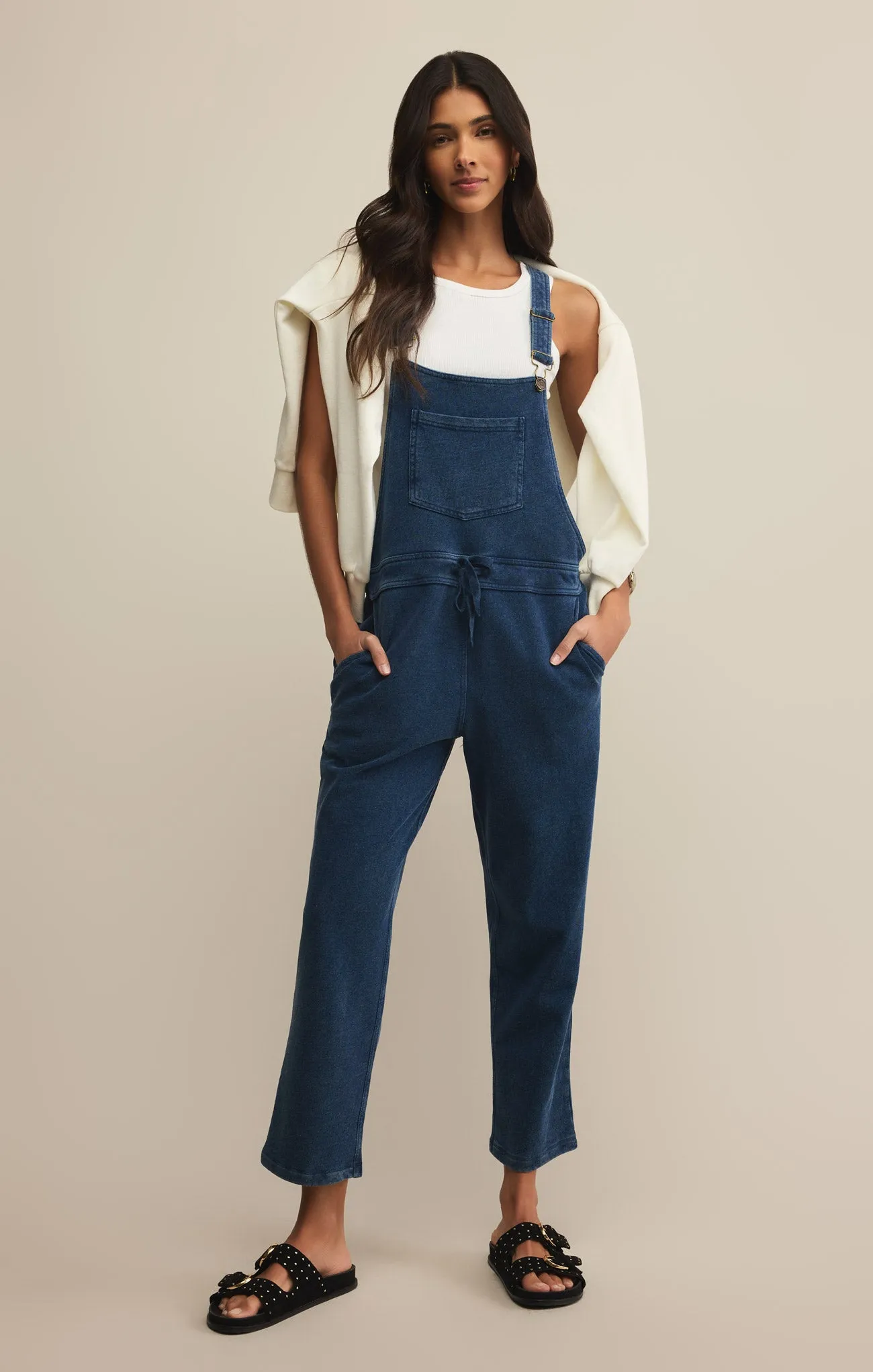 Knit Denim Overalls