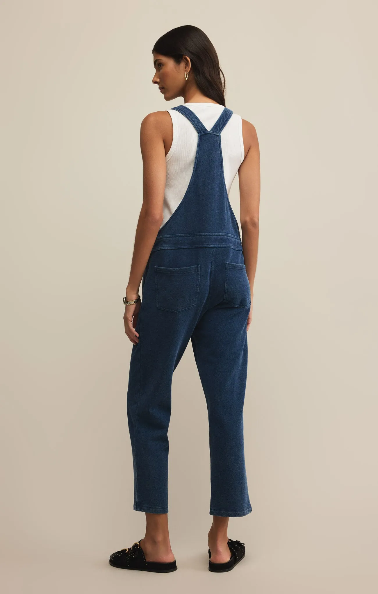 Knit Denim Overalls