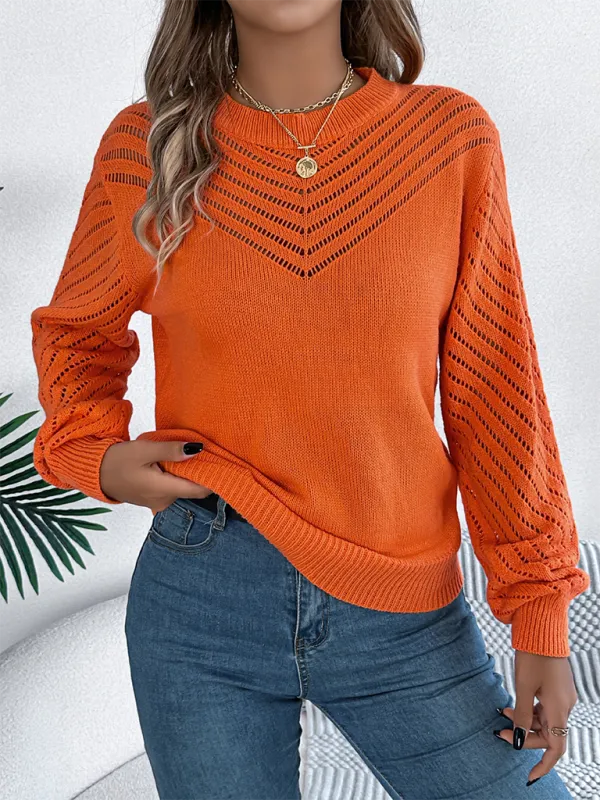 Knit Sweater with Bishop Sleeves for Stylish Layering