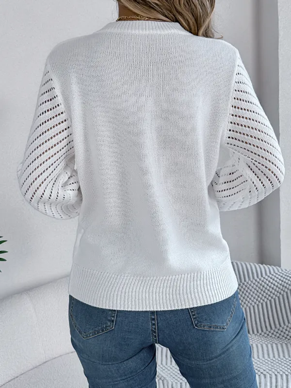 Knit Sweater with Bishop Sleeves for Stylish Layering