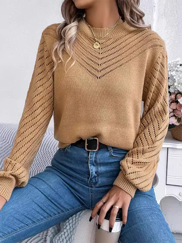 Knit Sweater with Bishop Sleeves for Stylish Layering