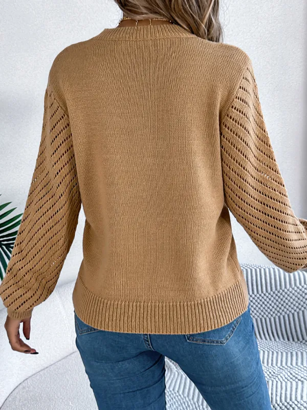 Knit Sweater with Bishop Sleeves for Stylish Layering