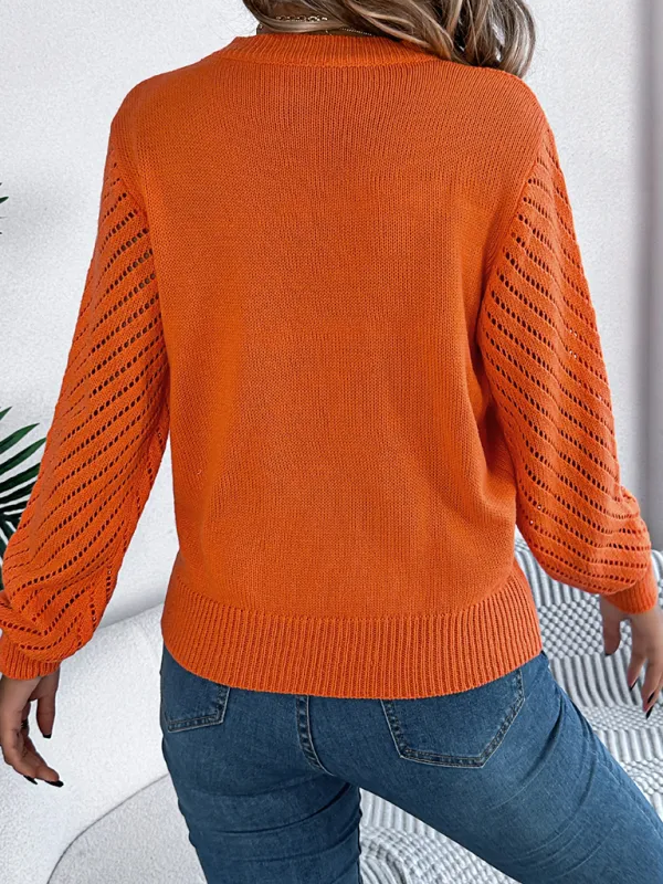 Knit Sweater with Bishop Sleeves for Stylish Layering