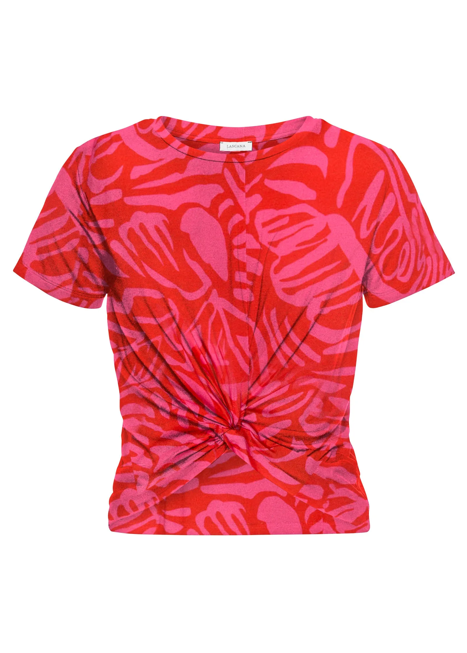 Knot Twist Tee - Pink & Red