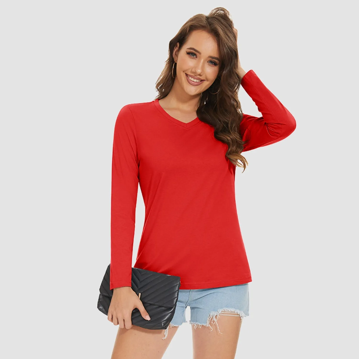 Miriam - Women's V-Neck Long Sleeve Shirt