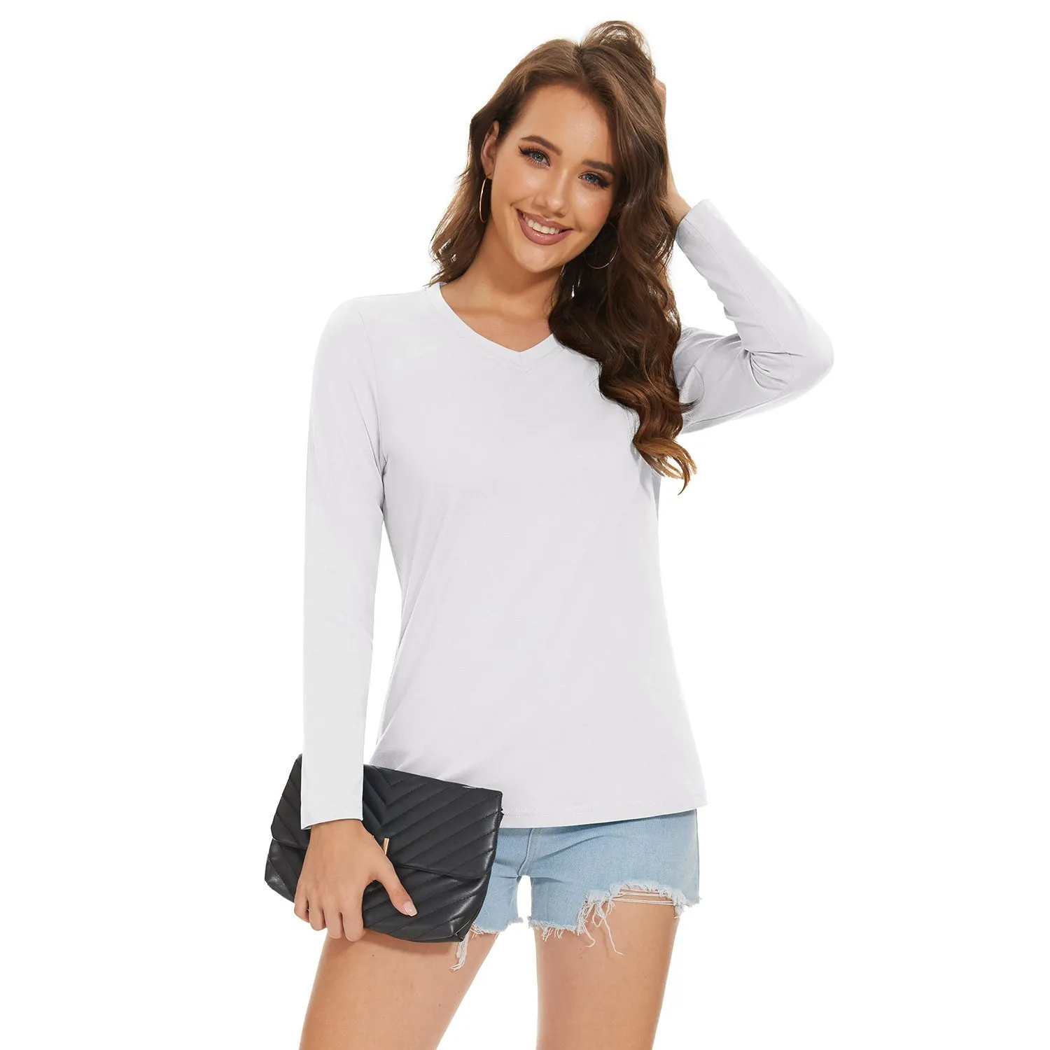 Miriam - Women's V-Neck Long Sleeve Shirt