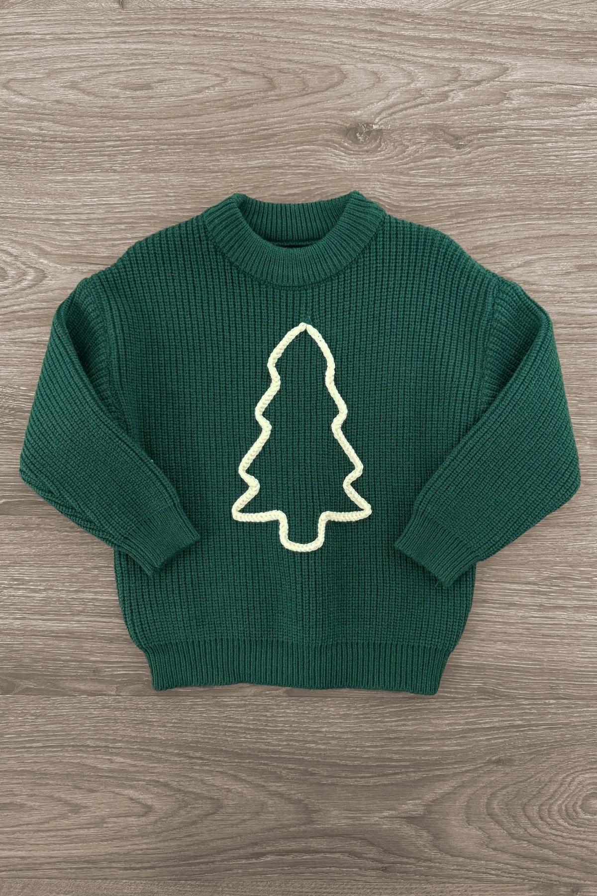 Mom & Kid - Red & Green Christmas Tree Knit Sweater