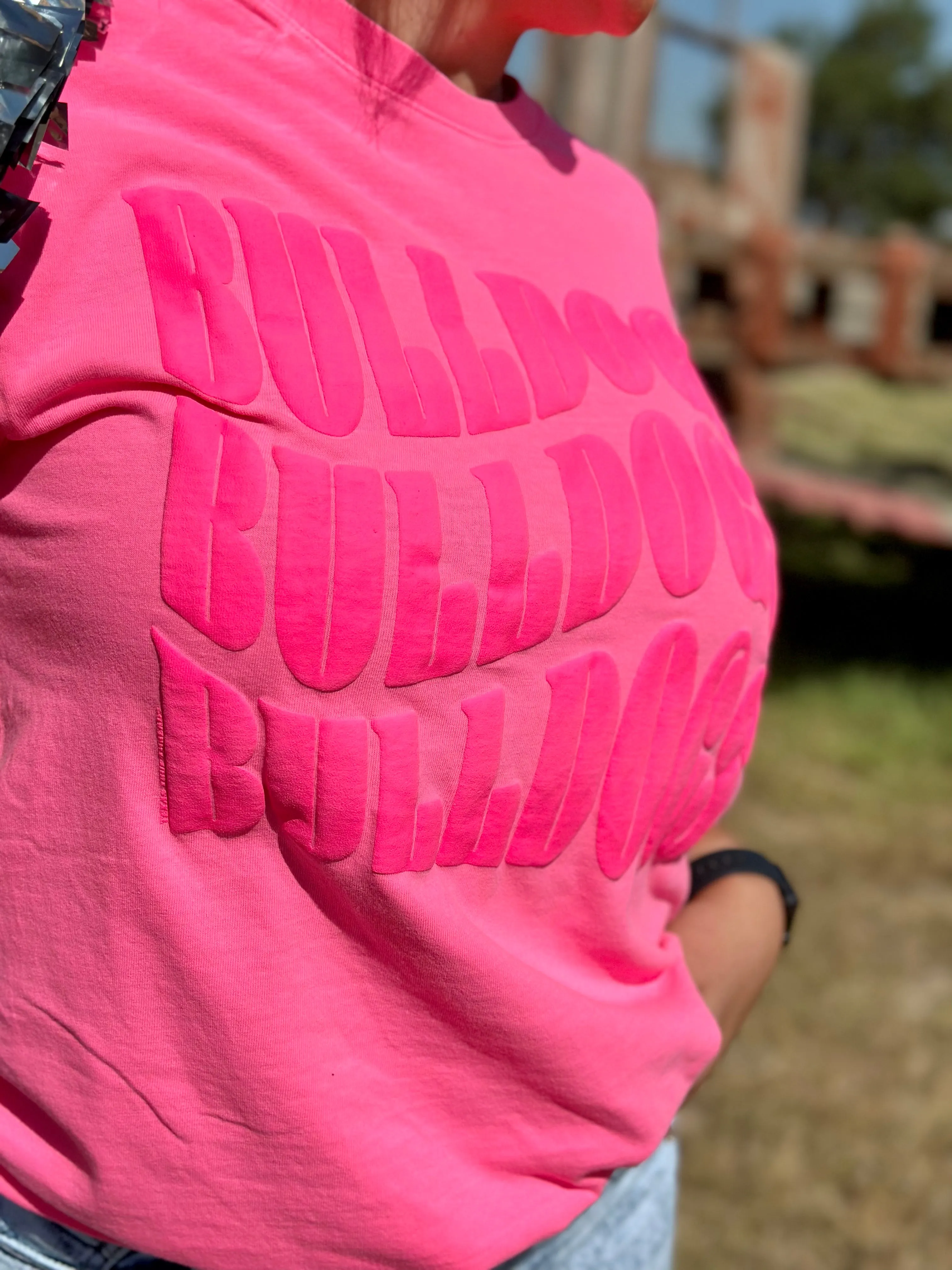 Pink Out Custom Mascot Puff Ink Tee