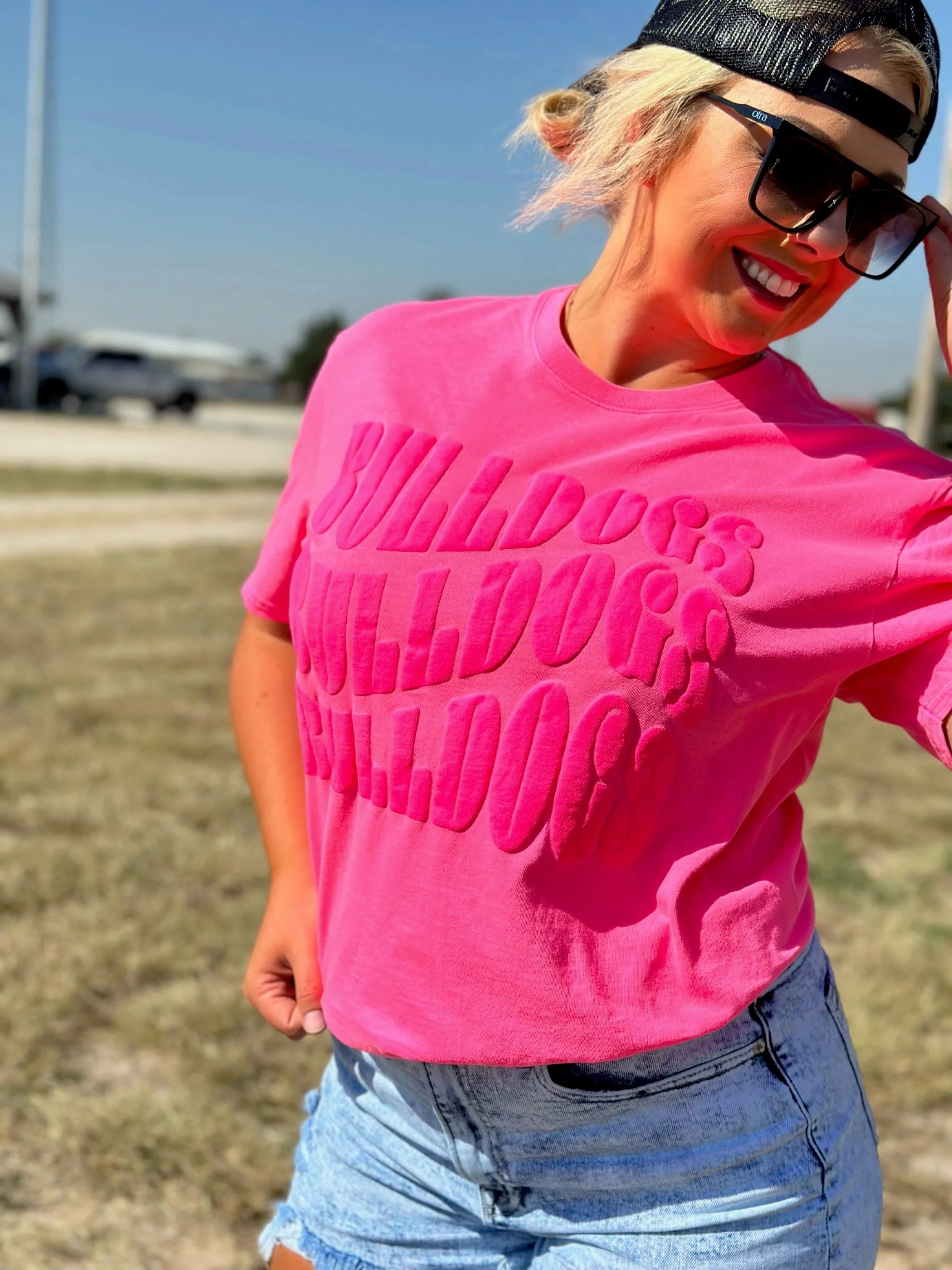 Pink Out Custom Mascot Puff Ink Tee