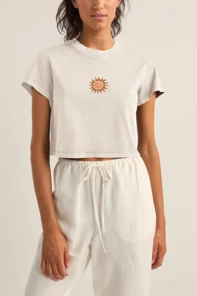 Rhythm Sunshine Crop Crew Tee - VINTAGE WHITE