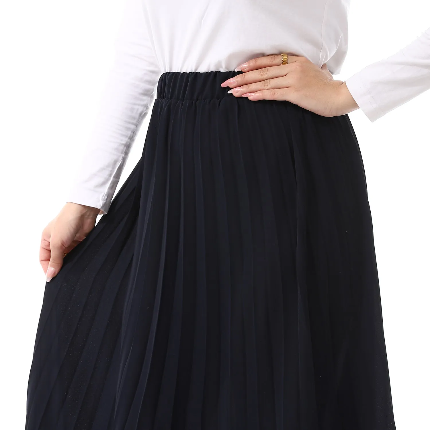 Ruffled Skirt - SS24MSCASKIRT3032-NAVY