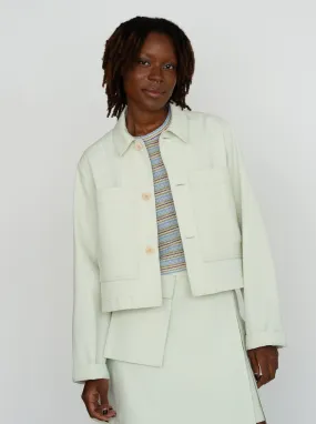 SEGRETA pale green denim jacket