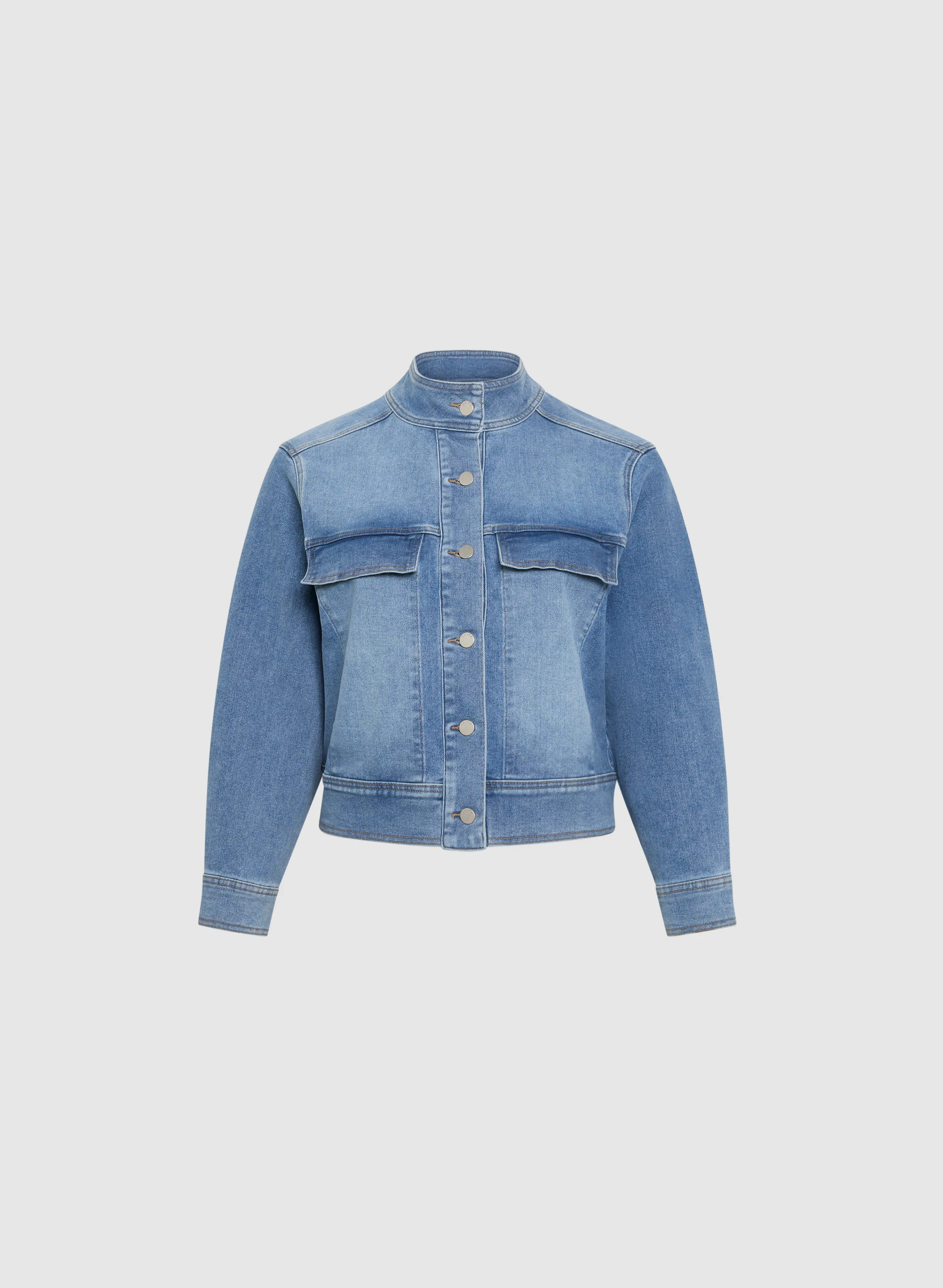 Stand Collar Denim Jacket