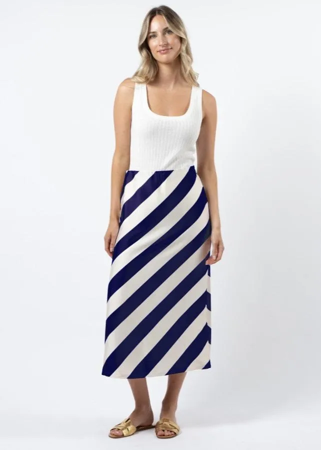 Stella & Gemma Erin Skirt - Navy And White Stripe