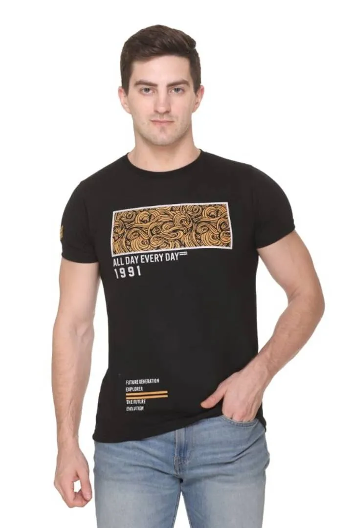 Trendy Stylish Cotton Blend Round Neck Tee for Men