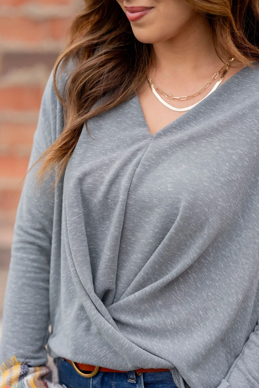 Twist Front Slub Sweater Tee