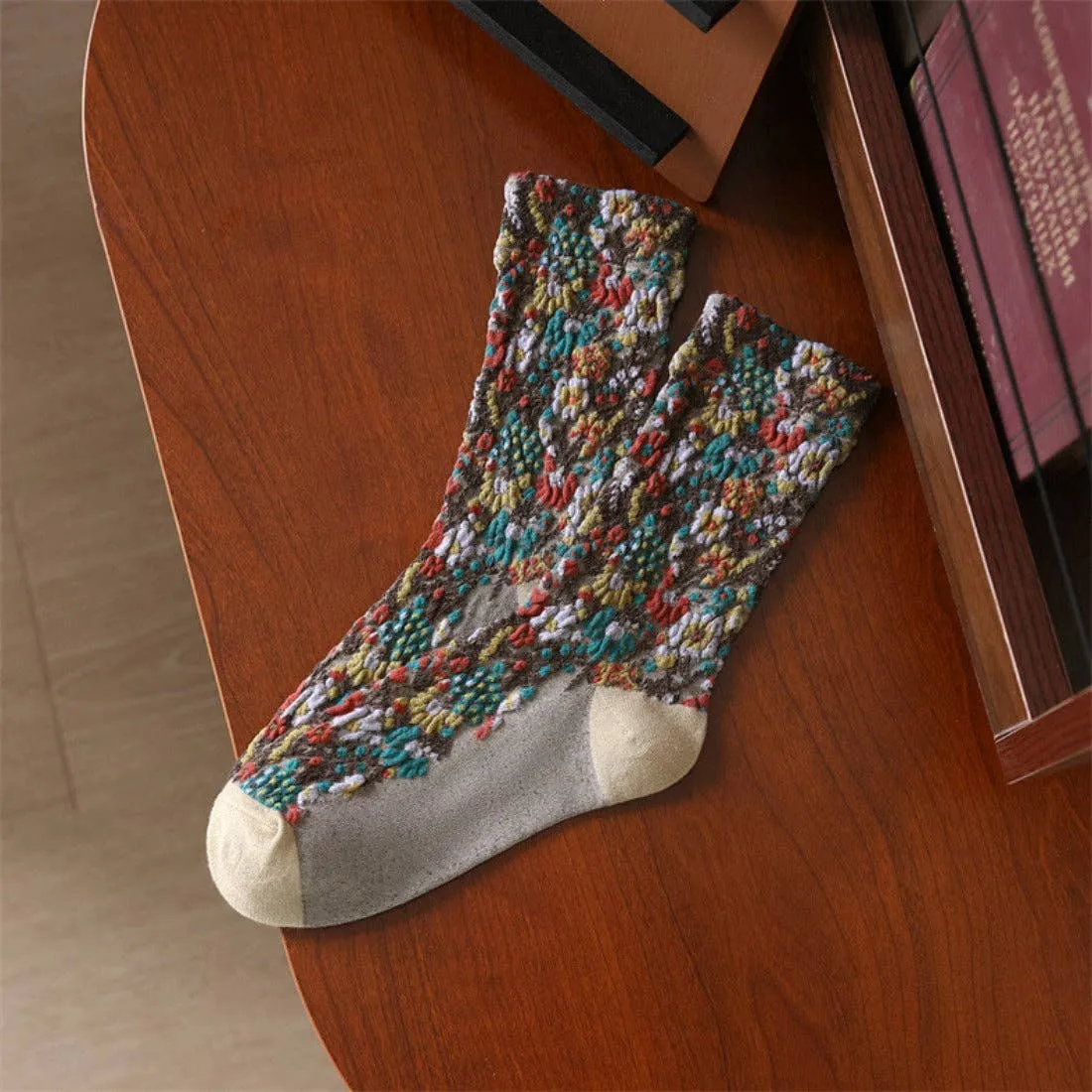 Vintage Floral Mid-Calf Socks